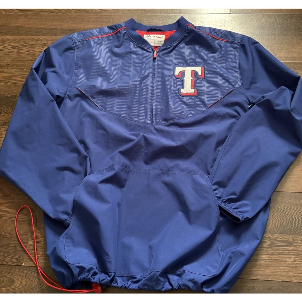 Texas Rangers Team Issued Game Issued Workout Jacket Shirt Nike Player Issued L
